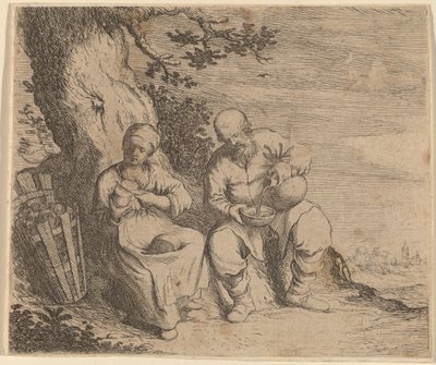 एक पेड़ के नीचे बैठे किसान युगल, c. 16301660. द्वारा विलेम बस्से
