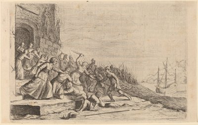 सोलन के अनुयायी शुक्र के मंदिर की रक्षा करते हुए, 1634। द्वारा विलेम बस्से