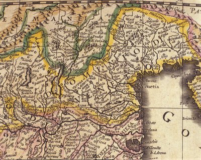 वेनिस, इटली के क्षेत्र का नक्शा। विलियम ब्लेयू का एटलस (1571 - 1638) द्वारा विलेम ब्लाउ