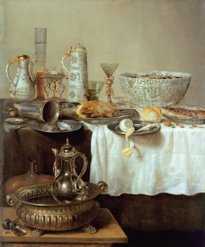 ब्रेकफास्ट स्टिल लाइफ, 1638 द्वारा Willem Claesz. Heda