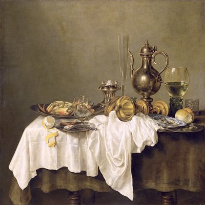 केकड़े के साथ नाश्ता, 1648 द्वारा Willem Claesz. Heda