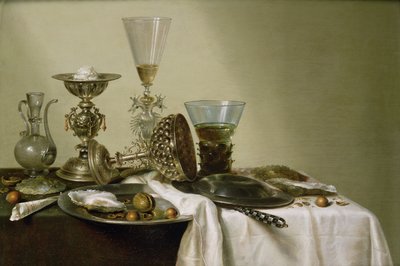स्टिल लाइफ विथ सीप्स एंड नट्स, 1637 द्वारा Willem Claesz. Heda