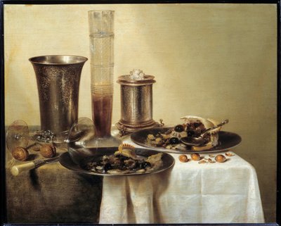 स्टिल लाइफ विद सिल्वर कप पेंटिंग विलेम क्लेज़ून हेडा द्वारा (1594-1670) 1637 डिम। 0,44 x 0,55 मीटर - चांदी के प्याले के साथ स्थिर जीवन। विलेम क्लेज़ून हेडा द्वारा चित्रकारी (1594-1670) द्वारा विलेम क्लेज़। Heda