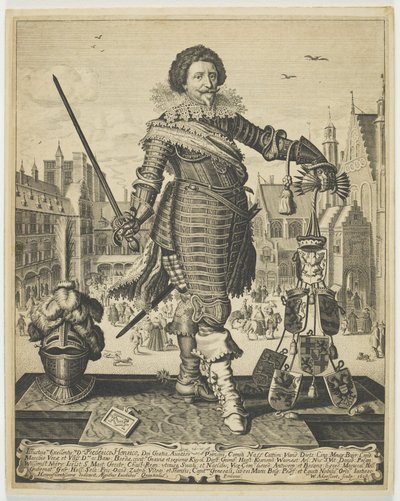 फ्रेडरिक हेंड्रिक, प्रिंस ऑफ ऑरेंज, c.1634 (उत्कीर्णन) द्वारा विलेम आउटगर्ट्ज़ एकर्सलूट