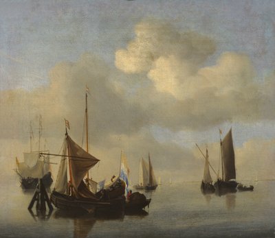 शांत मौसम में सीस्केप द्वारा Willem van de Velde the Younger