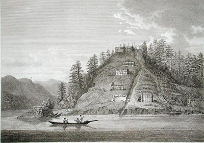 जे. लैंडसीर द्वारा उकेरा गया, बुटे की नहर के प्रवेश द्वार पर मैत्रीपूर्ण भारतीयों का गांव, c.1790-99 (उत्कीर्णन) द्वारा विलियम (बाद में) सिकंदर