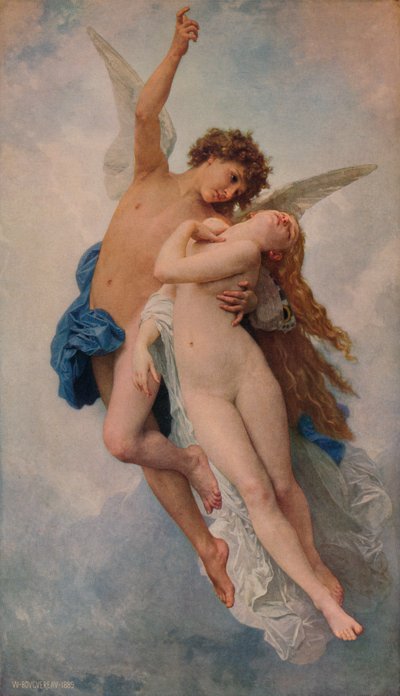 कामदेव और मानस, 1889, 1938 द्वारा William Adolphe Bouguereau