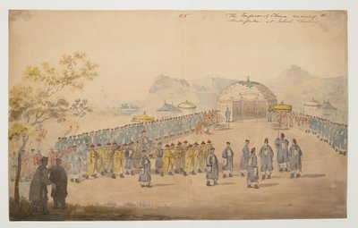 WD 961 f.58 #39;चीन के सम्राट जेहोल, टार्टरी में राजदूत का स्वागत करते हुए#39; द्वारा विलियम अलेक्जेंडर