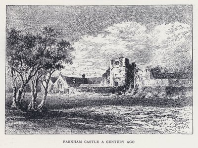 फ़र्नहैम कैसल एक सदी पहले (उत्कीर्णन) द्वारा विलियम अलेक्जेंडर Ansted