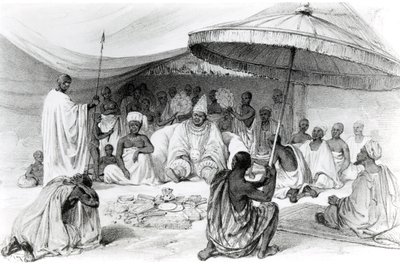 1832-33 में लैंडर की अंतिम यात्रा के दौरान स्केच्ड, &39;नाइजर नदी पर सुरम्य दृश्य&39; से अटा, चार्ल्स हागे द्वारा 1840 द्वारा विलियम एलेन