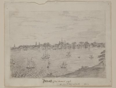 डेट्रायट, c.1837 (व्हाइट वोव पेपर पर ग्रेफाइट पेंसिल) द्वारा विलियम आसा रेमंड