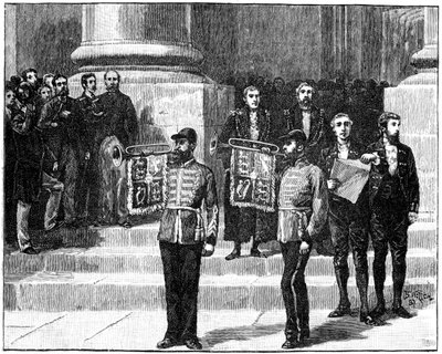 मैन्सियन हाउस में हेराल्ड्स ने महारानी को भारत की महारानी घोषित किया, लंदन, 1876 मई, 1900 द्वारा विलियम बार्न्स ऊन