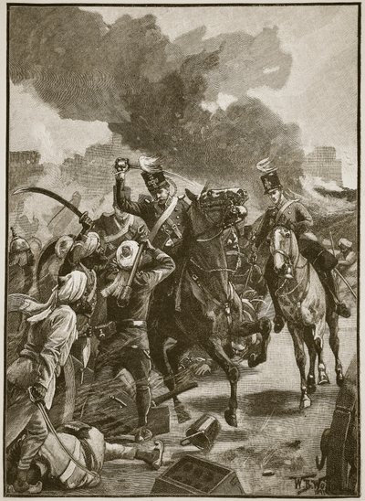 थोबवेल इन सोबरॉन, 1846, &39;कासल इलस्ट्रेटेड हिस्ट्री ऑफ इंग्लैंड&39; (सेपिया फोटो) से चित्र द्वारा विलियम बार्न्स ऊन