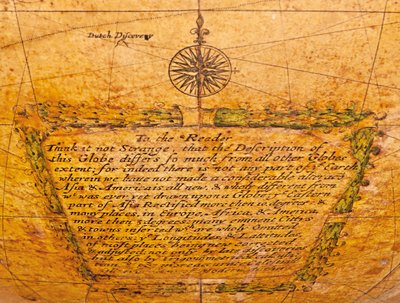 प्रारंभिक अंग्रेजी स्थलीय ग्लोब, c.1673 द्वारा विलियम बेरी