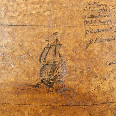 प्रारंभिक अंग्रेजी स्थलीय ग्लोब, c.1673 द्वारा विलियम बेरी