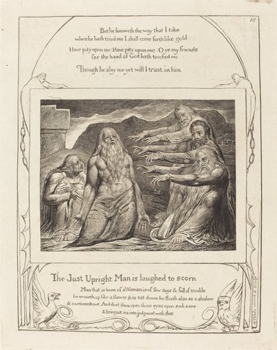 जॉब रिबुक्ड बाय हिज फ्रेंड्स, 1825। द्वारा विलियम ब्लेक