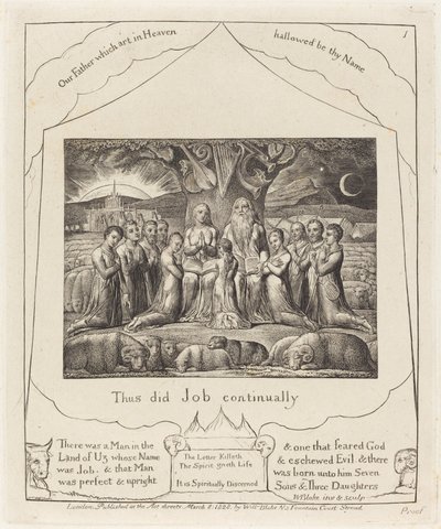 नौकरी और उसका परिवार, 1825। द्वारा विलियम ब्लेक