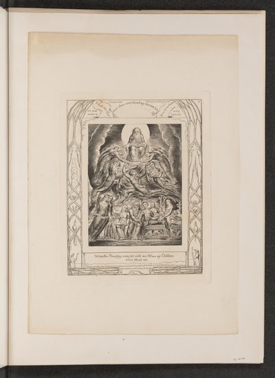 भगवान के सिंहासन से पहले शैतान, 1825। द्वारा विलियम ब्लेक