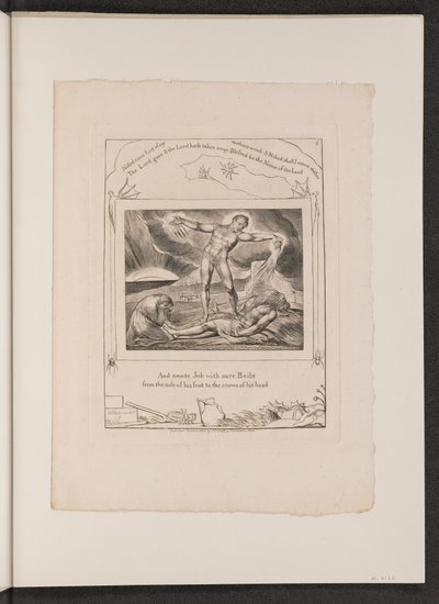 फोड़े के साथ सैटन स्मिटिंग जॉब, 1825। द्वारा विलियम ब्लेक