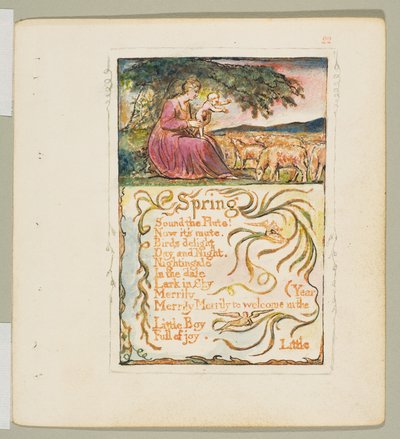 मासूमियत और अनुभव के गीत: वसंत, सीए। 1825. द्वारा विलियम ब्लेक