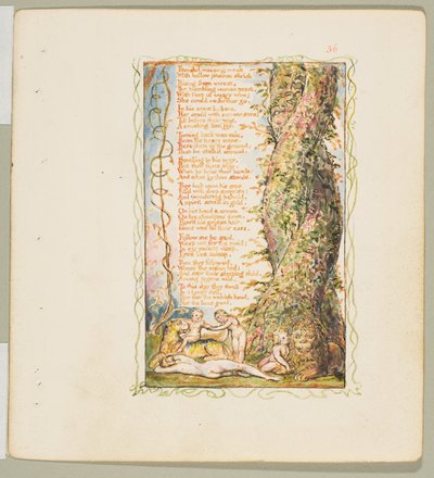 मासूमियत और अनुभव के गीत: छोटी लड़की को दूसरी प्लेट मिली, ca. 1825. द्वारा विलियम ब्लेक