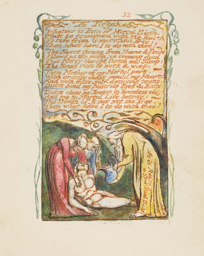 मासूमियत और अनुभव के गीत: तिरज़ा के लिए, सीए। 1825. द्वारा विलियम ब्लेक