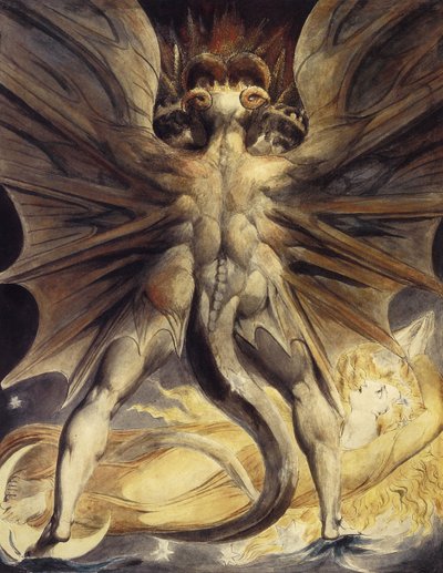 रेड ड्रैगन एंड द वुमन क्लॉथेड इन सन, सीए 1802-1805 द्वारा William Blake