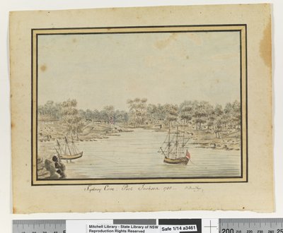 विपक्ष पी। 84. सिडनी कोव, पोर्ट जैक्सन। 1788', c.1802 (वाटरकलर) द्वारा विलियम ब्राडली