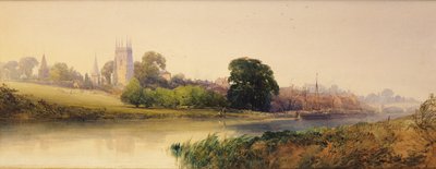 एवेशम के एवन पर एक गर्मियों की शाम, लगभग 1870-80 (पेंसिल और जल रंग) द्वारा विलियम कॉलो