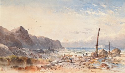 1874 में फ़ॉरशोर पर फ़िशरफ़ॉक के साथ एक डरावना दिन द्वारा प्लायमाउथ के विलियम कुक