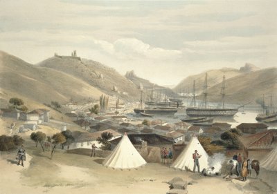 बालाक्लाव, सीवरिंग टुवार्ड द सी, 1856 में &39;द सीट ऑफ वार इन ईस्ट&39; से प्लेट द्वारा विलियम क्रीमिया सिम्पसन