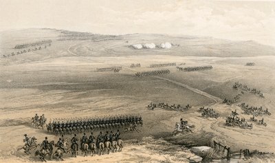 बुलगानक की ऊंचाइयों का घुड़सवार दस्ता - पहली बंदूक, 19 सितंबर 1854 द्वारा विलियम क्रीमिया सिम्पसन