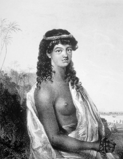 सैंडविच आइल्स हवाई की युवा लड़की, c1826 द्वारा विलियम डैम्पियर