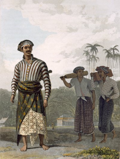 थॉमस स्टैमफोर्ड रैफल्स (1781-1826), पब द्वारा &39;द हिस्ट्री ऑफ जावा&39; के वॉल्यूम 7 से प्लेट 7 की मंटूसी ऑफ मंटू 1817 (एक्वाटिंट) द्वारा विलियम डेनियल
