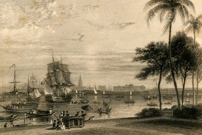 1835 में गार्डन हाउस पहुंच से कलकत्ता। द्वारा विलियम डेनियल