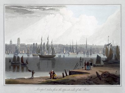 लिवरपूल, नदी के विपरीत किनारे से लिया गया, 1815 द्वारा विलियम डेनियल