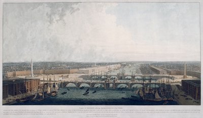 प्रस्तावित लंदन ब्रिज, लंदन, 1802। द्वारा विलियम डेनियल