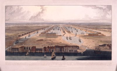 वेस्ट इंडिया डॉक्स, पोपलर, लंदन, 1802 द्वारा विलियम डेनियल