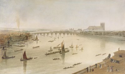 सोमरसेट हाउस, 1805 से वेस्टमिंस्टर ब्रिज द्वारा विलियम डेनियल