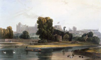 ईटन में टेम्स नदी से विंडसर कैसल, c1827-30। द्वारा विलियम डेनियल