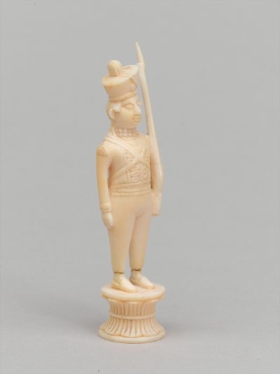 सफेद मोहरा, शतरंज का टुकड़ा, भारत, 1820 लगभग द्वारा विलियम डॉब्सन