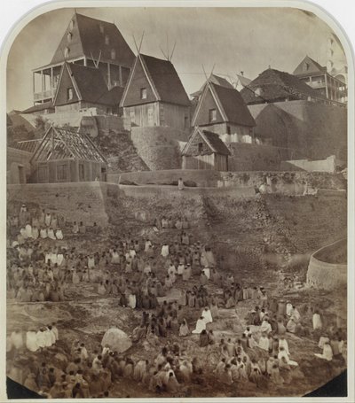 अंतसाहतसिरोआ, मेडागास्कर, 1862-65 का दृश्य। द्वारा विलियम एलिस