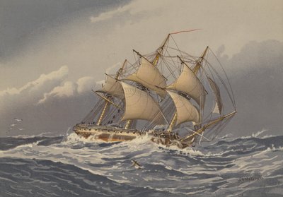 एक 28-बंदूक फ्रिगेट, लगभग 1794 द्वारा William Frederick Mitchell
