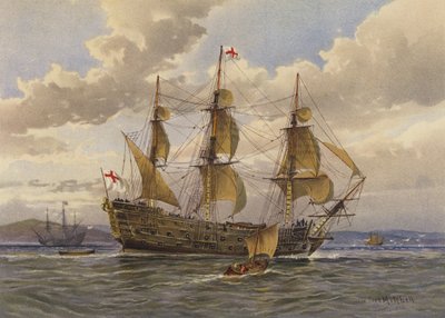 लड़ाई जहाज, लगभग 1650 द्वारा William Frederick Mitchell