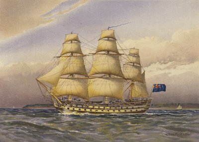 युद्ध पोत, लगभग 1760 द्वारा William Frederick Mitchell