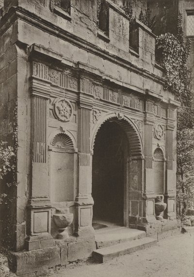 गेट हाउस, केनिलवर्थ में द्वार, पोर्च (बी / डब्ल्यू फोटो) द्वारा विलियम गल्सवर्थी डेवी