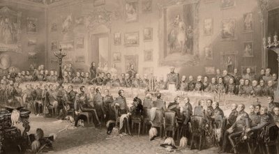 18 जून, 1836 को एस्पले हाउस में वाटरलू भोज। द्वारा विलियम ग्रेटबैच