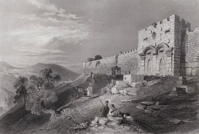 गोल्डन गेट, जेरूसलम (उत्कीर्णन) द्वारा विलियम एच। बार्टलेट