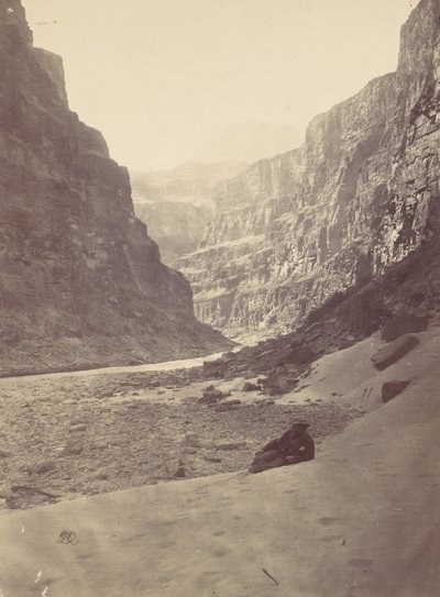 कोलोराडो नदी का ग्रैंड कैनन, कानाब वॉश का मुहाना, पश्चिम की ओर देखते हुए, 1872। द्वारा विलियम एच। बेल
