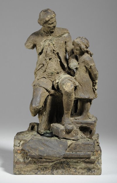 बच्चे के साथ जोशुआ रेनॉल्ड्स के लिए Maquette (प्लास्टिसिन) द्वारा विलियम हैमो थॉर्नक्रॉफ्ट